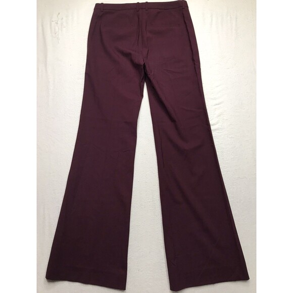THEORY Demitria 2 Pant Women 8 (32x36) Burgundy Wide Leg Flare Wool Trouser - Picture 2 of 12